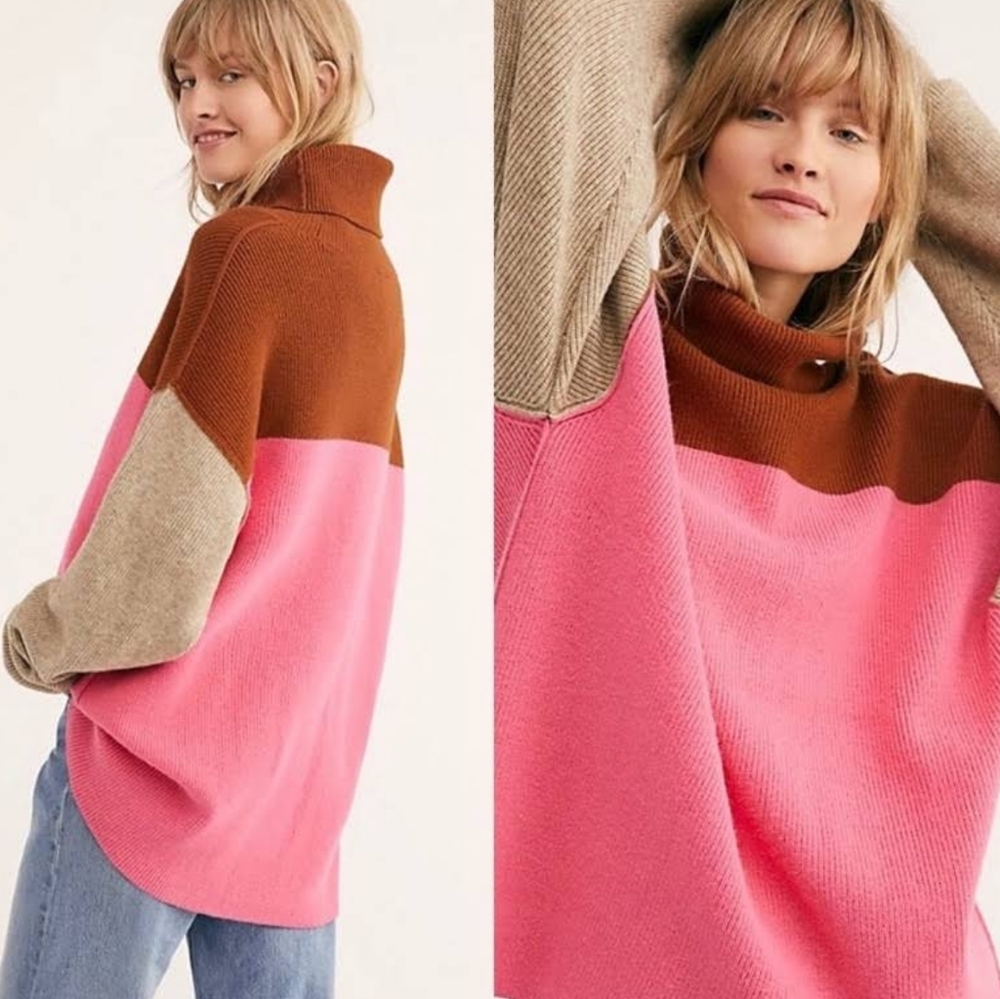 Free People | Colorblock Turtleneck | Size S